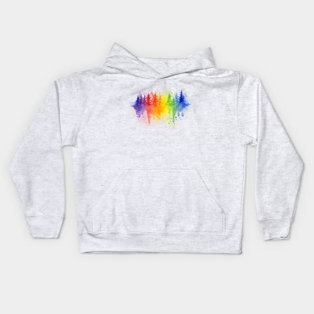 Rainbow Forest Kids Hoodie by Olechka